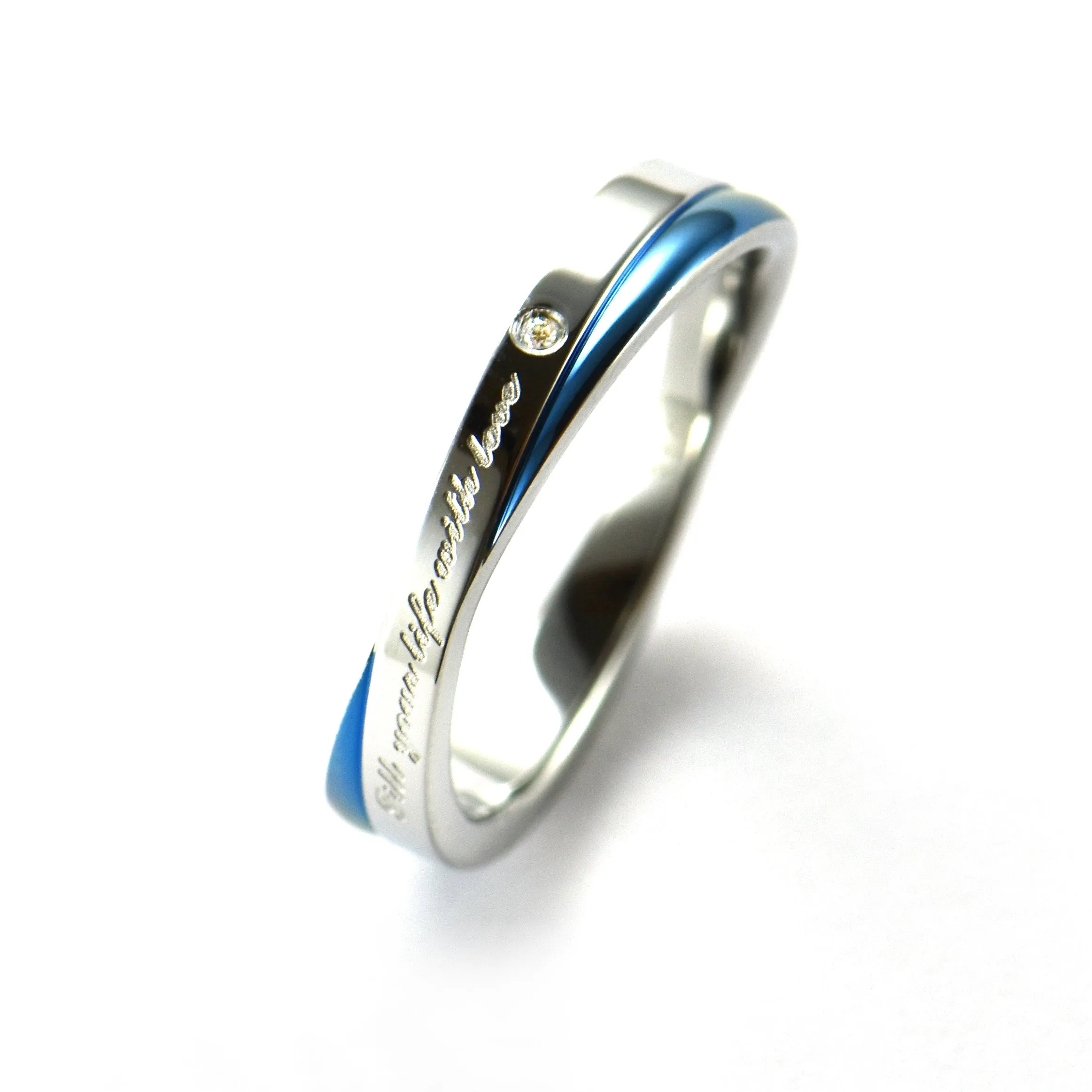 Fill your life with love stainless steel couple ring