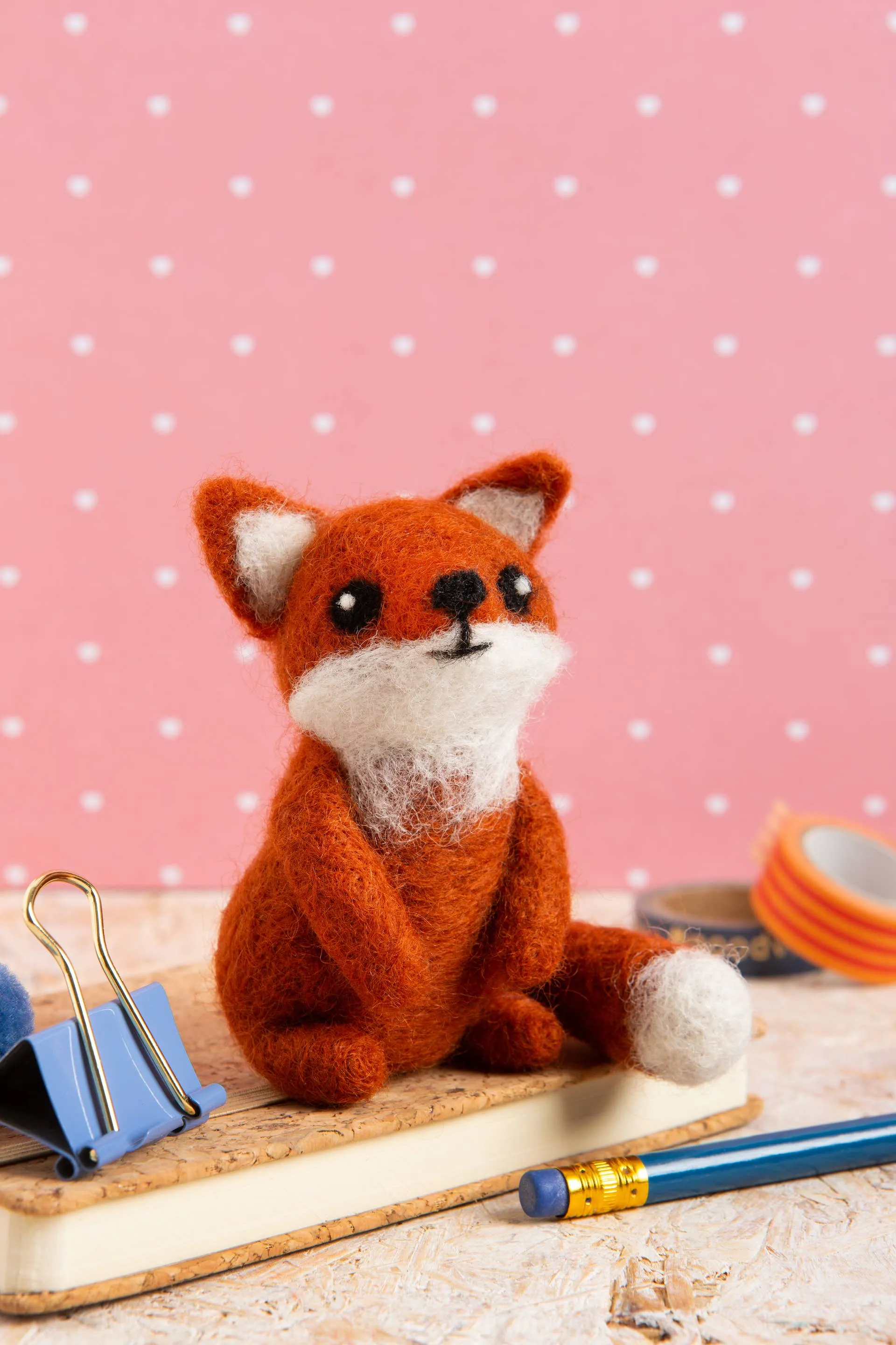 Fox Cub Mini Needle Felting Kit