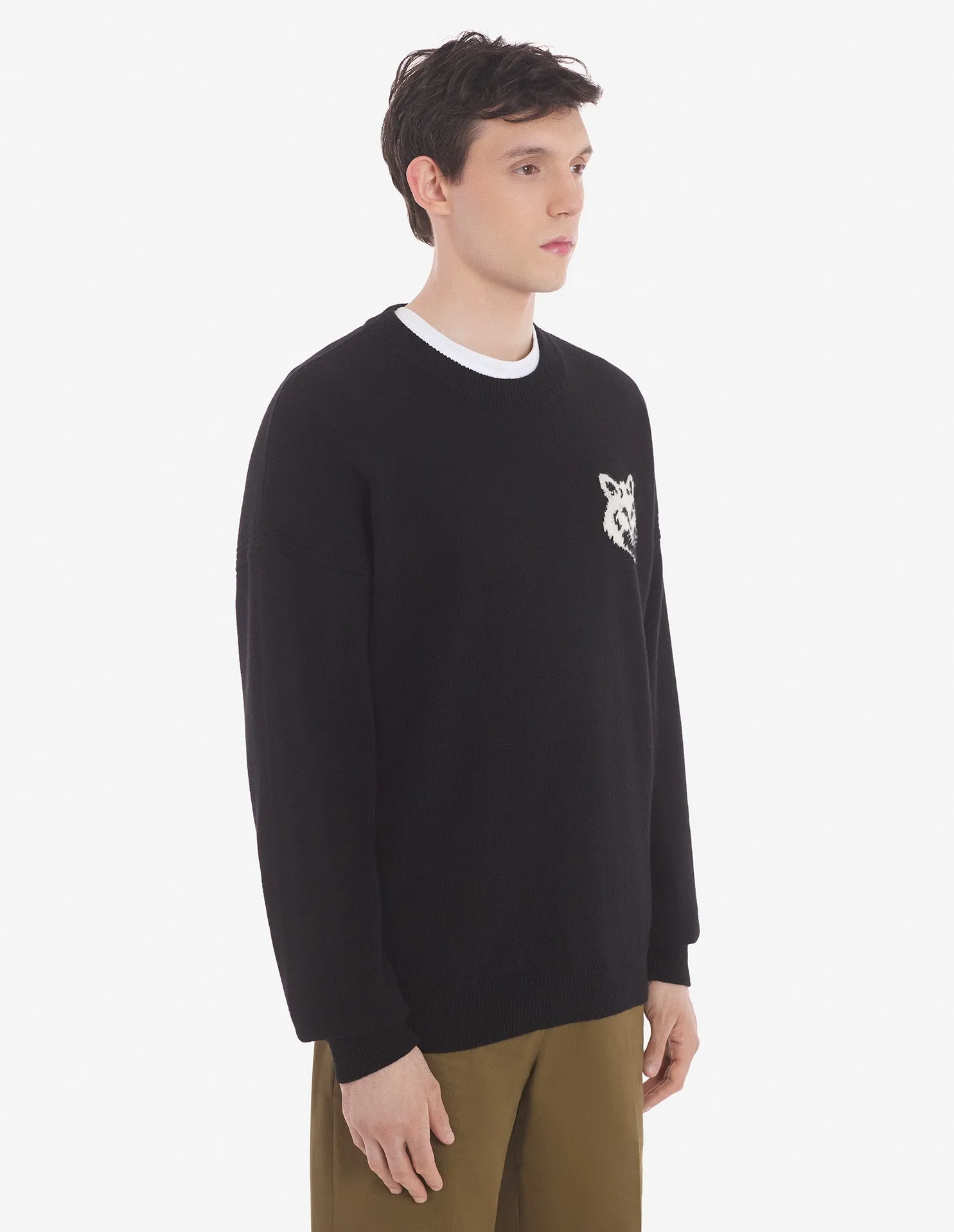 Fox Head Intarsia Comfort Jumper Black