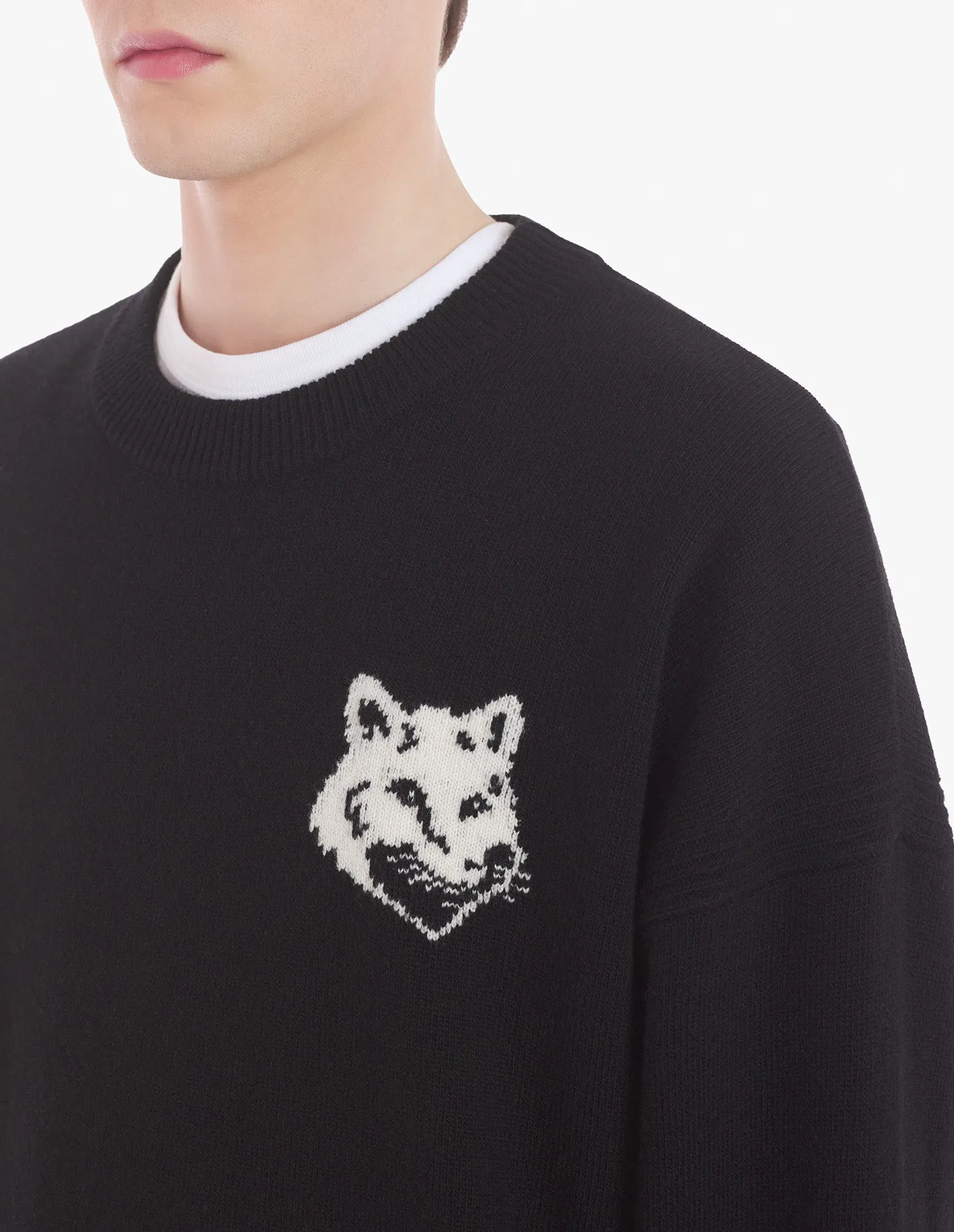 Fox Head Intarsia Comfort Jumper Black