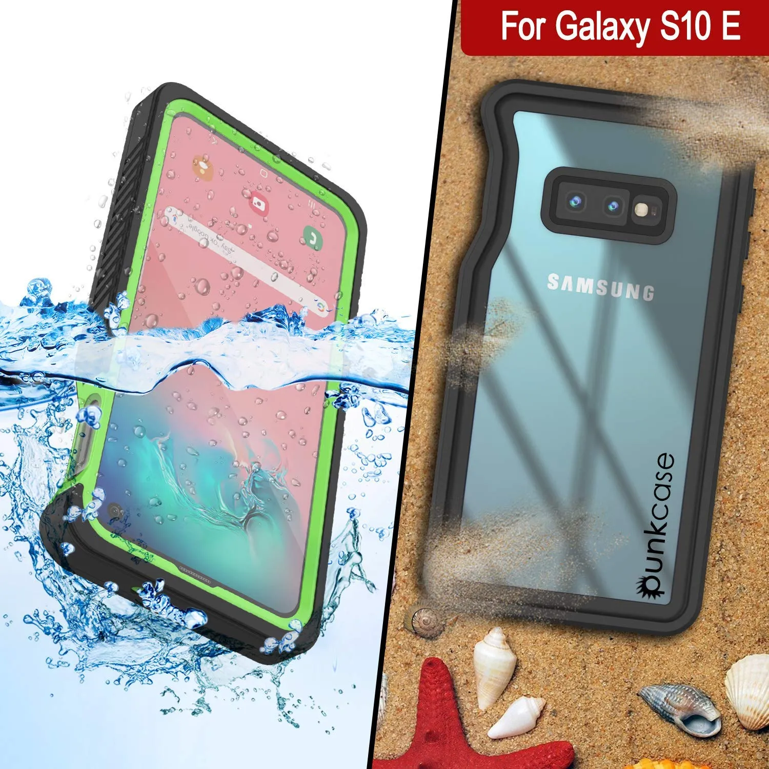 Galaxy S10e Water/Shockproof Screen Protector Case [Light Green]