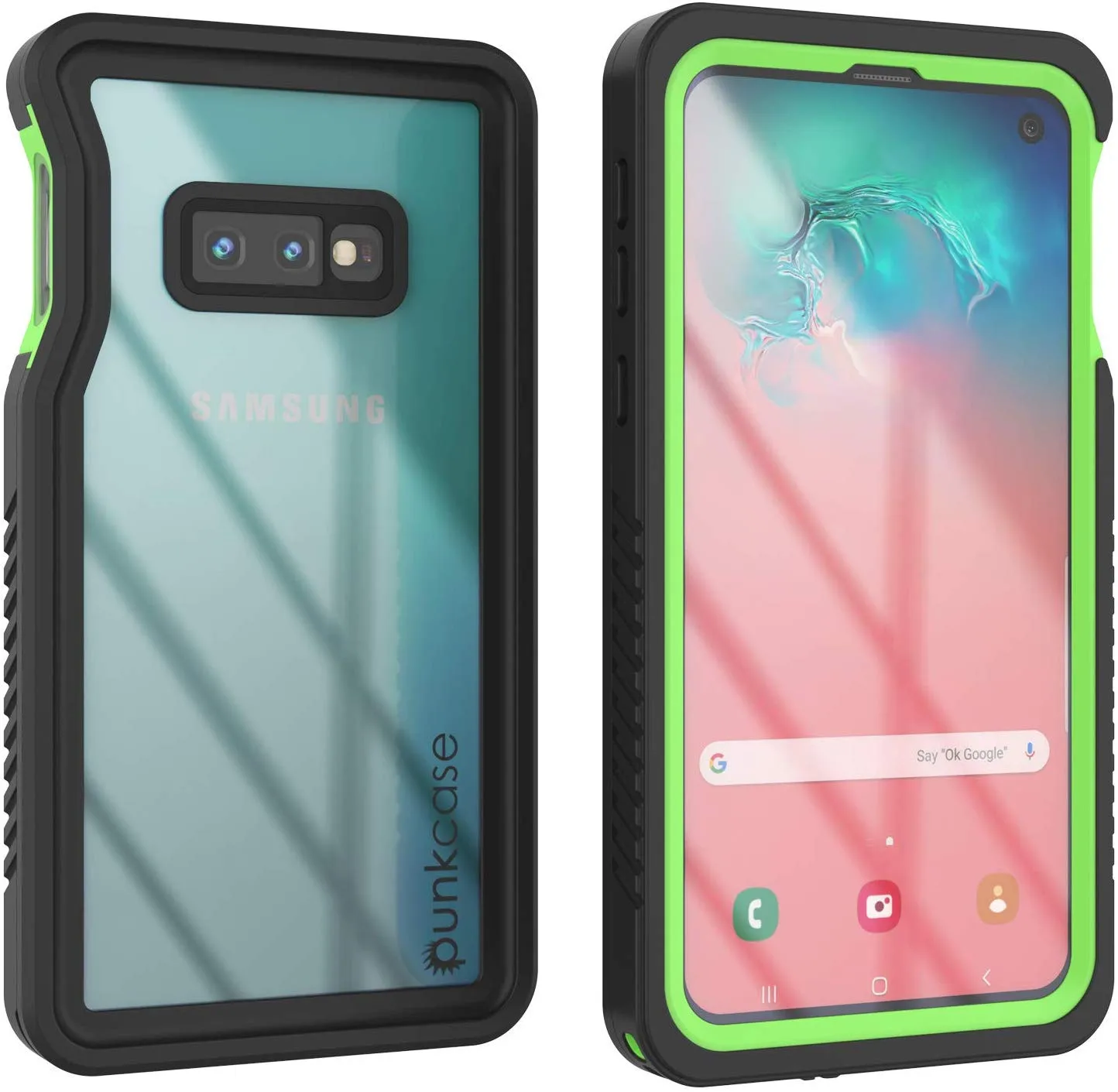 Galaxy S10e Water/Shockproof Screen Protector Case [Light Green]