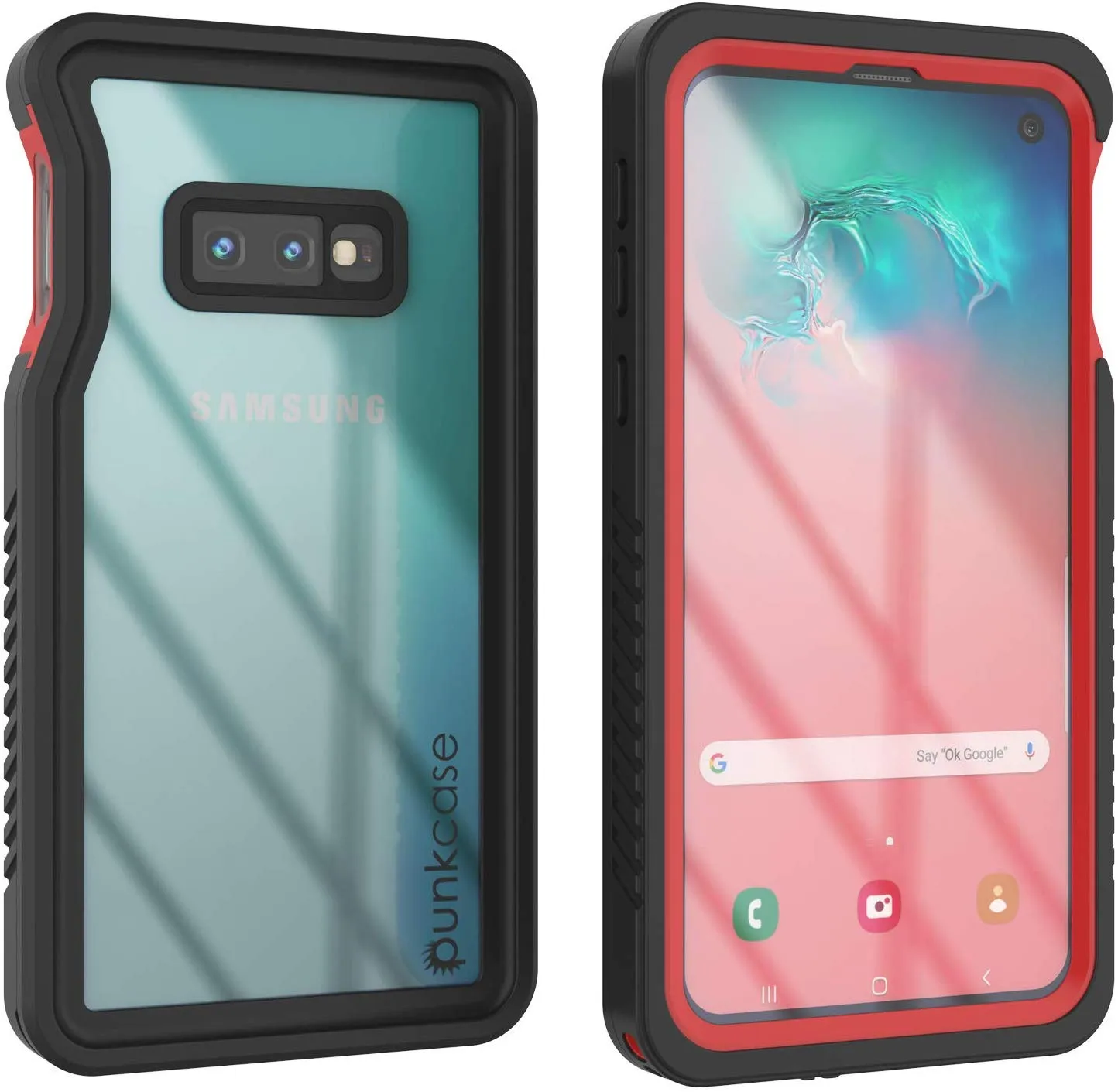 Galaxy S10e Water/Shock/Snowproof Slim Screen Protector Case [Red]