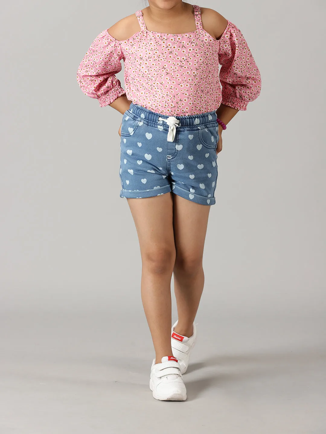 Girls Basic Roll up Hot Short