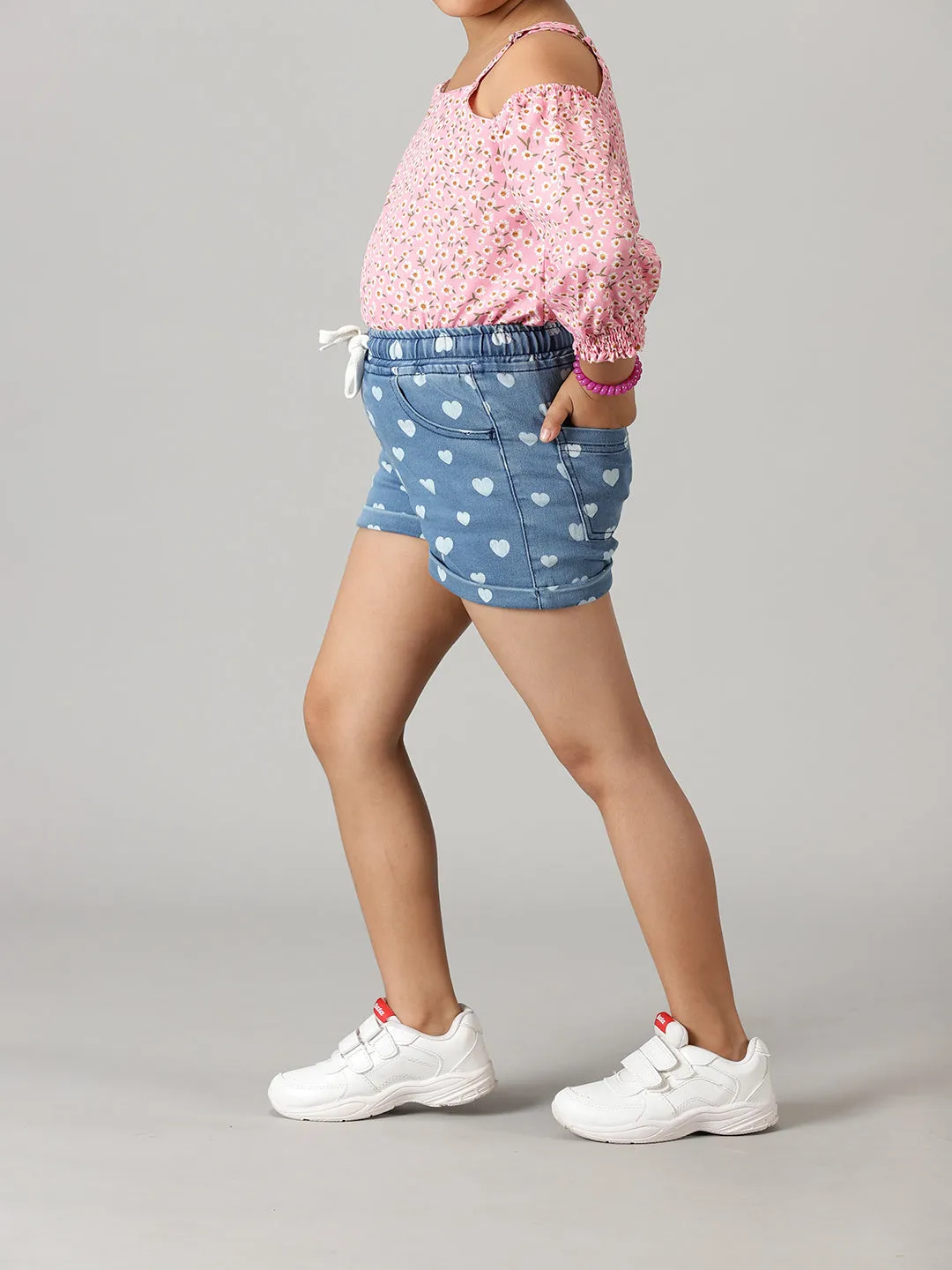 Girls Basic Roll up Hot Short