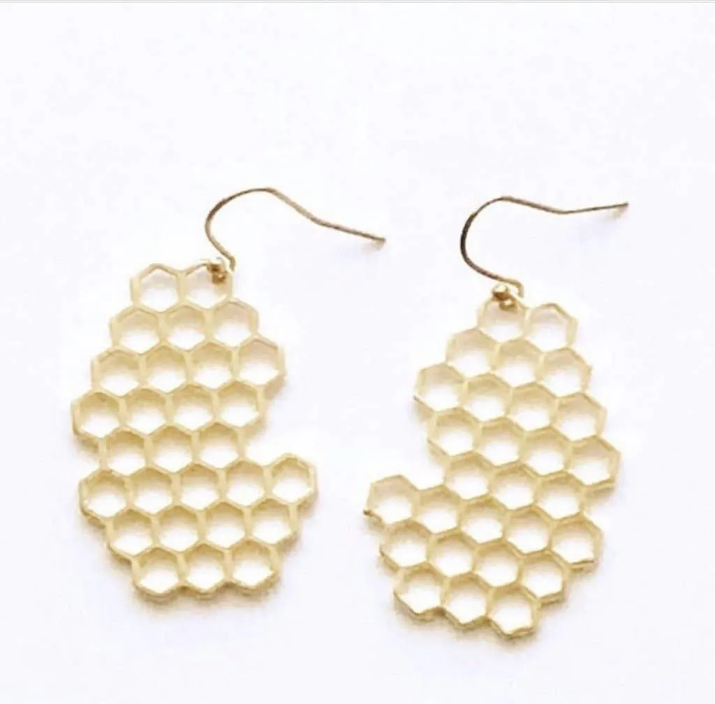 Honey Comb Dangle Earrings