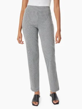 Houndstooth Straight Leg Pull-On Pants