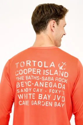 Island Names UPF50 Shirt - Sunset Red