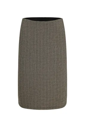 Jacquard Ponti pull on Skirt | Charcoal Herringbone | 7811ZR