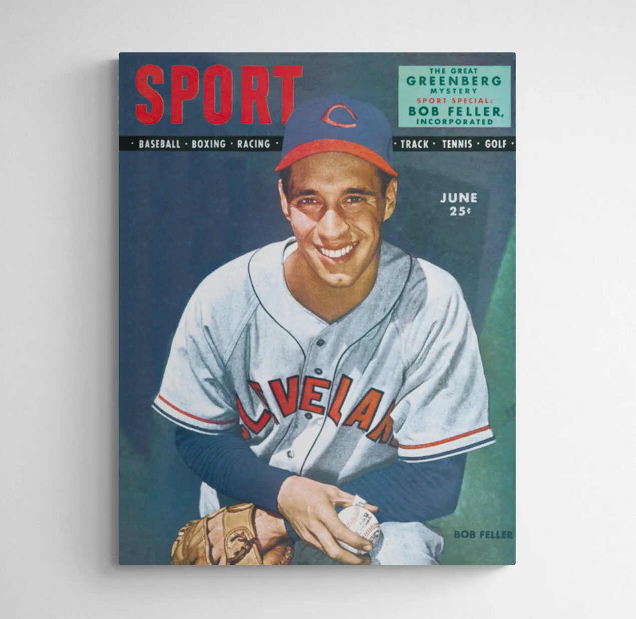 June 1947 SPORT Cover (Bob Feller, Cleveland Indians/Guardians)