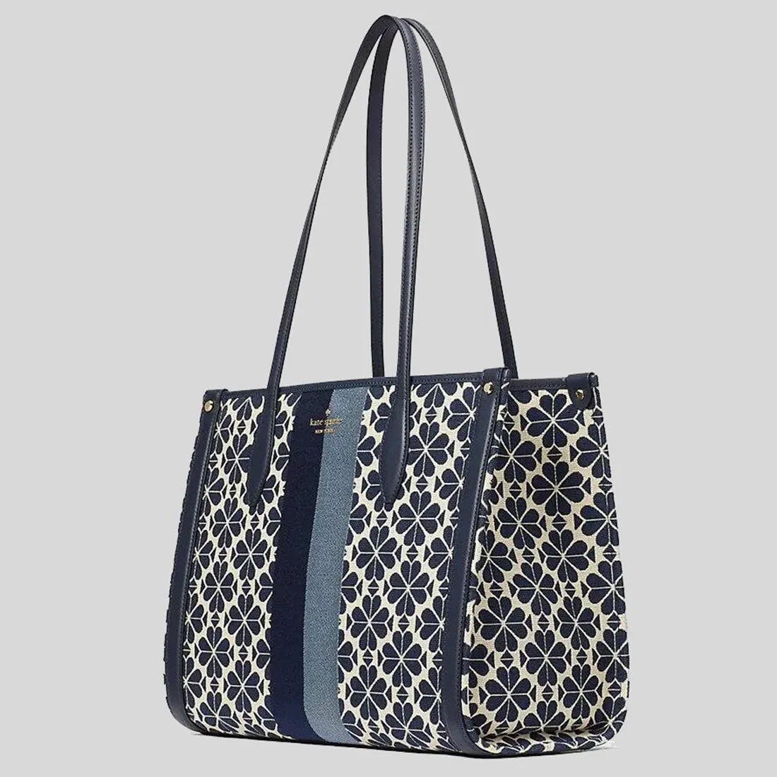 KATE SPADE Spade Flower Jacquard Medium Market Tote Blue Multi KE542