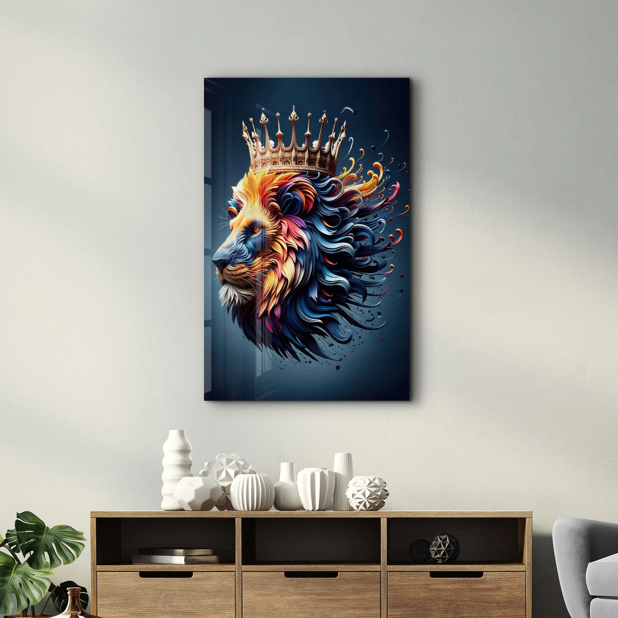 King Leo - Glass Wall Art