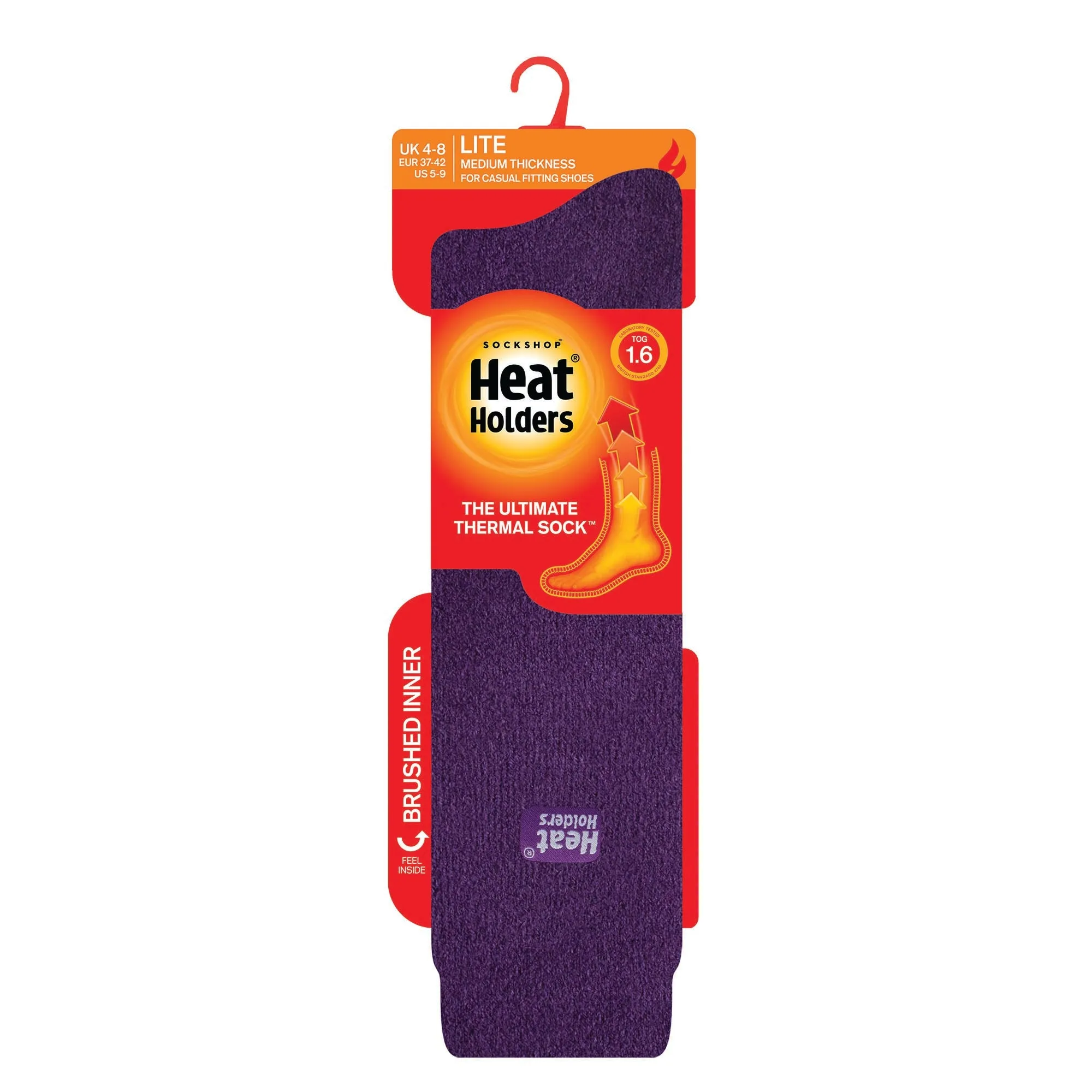 Ladies Lite Clover Long Thermal Socks - Purple