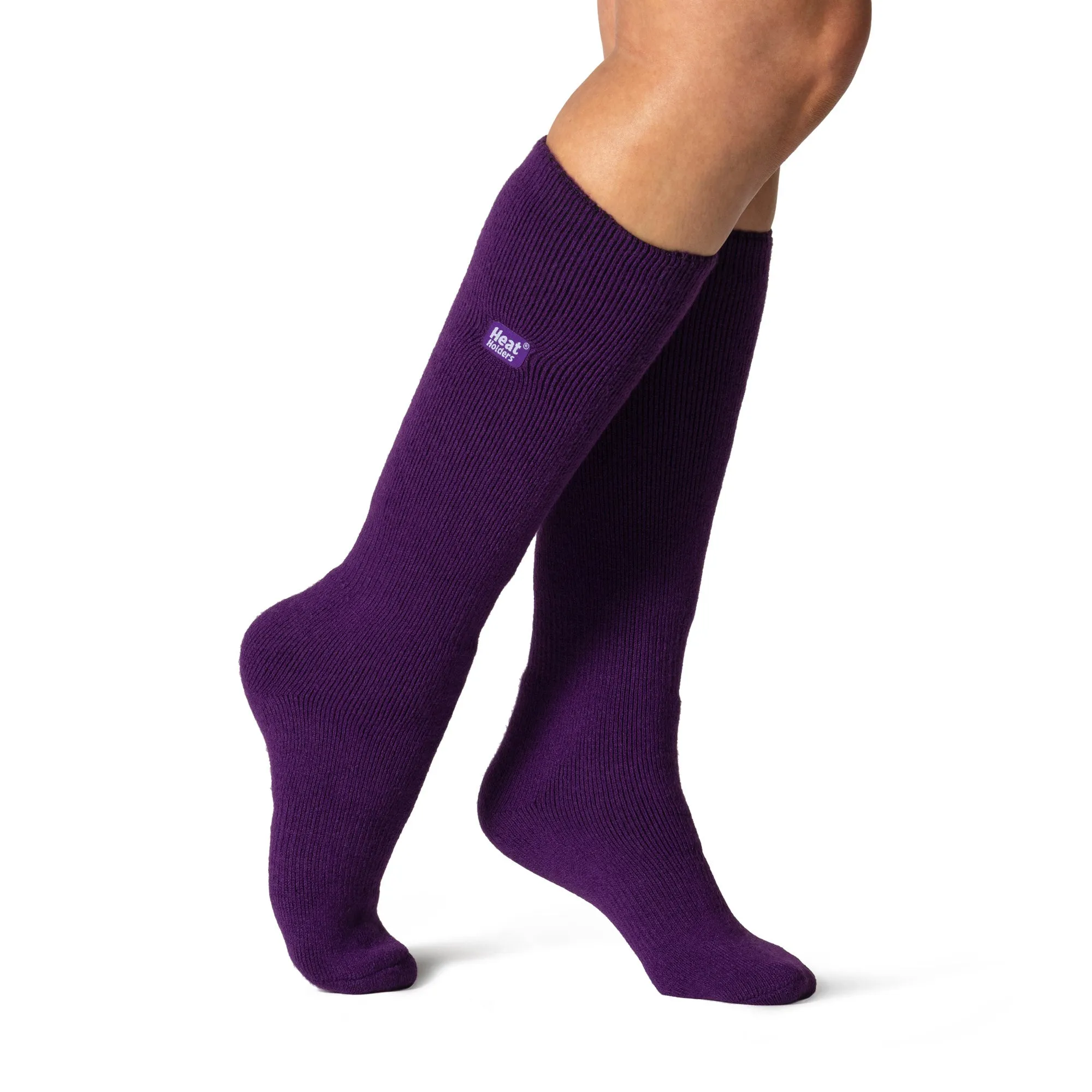 Ladies Lite Clover Long Thermal Socks - Purple