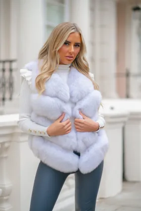 Light Grey Luxury Fur 4 Row Gilet