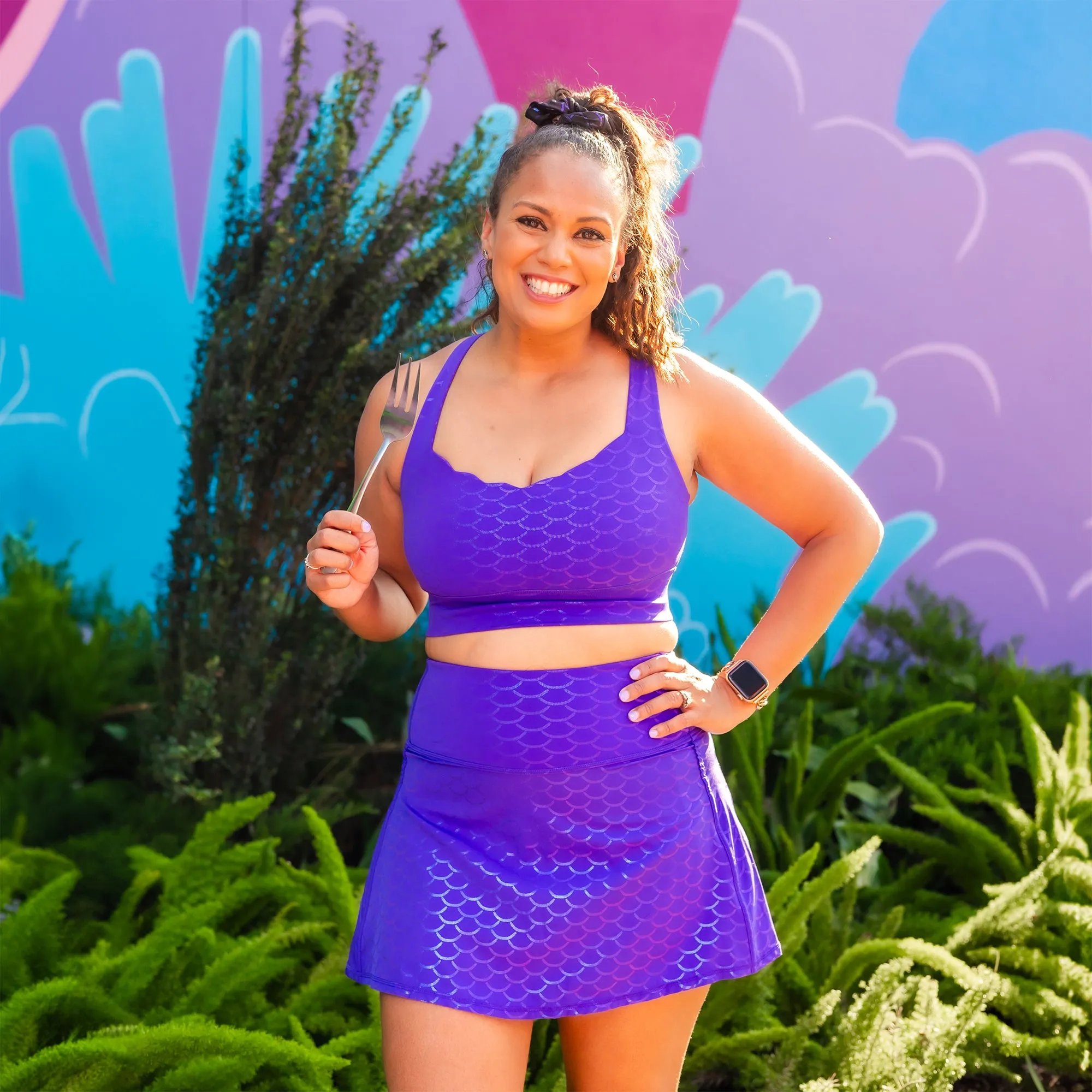 Mermaid Princess Athletic Skort - Purple