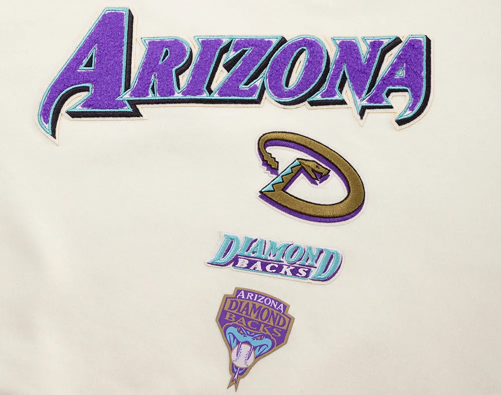 MLB ARIZONA DIAMONDBACKS RETRO CLASSIC WOMEN'S RIB CREWNECK (EGGSHELL/ PURPLE)