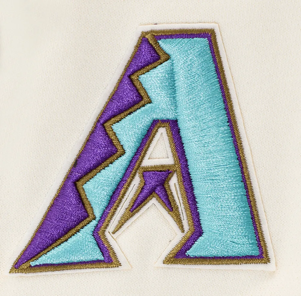 MLB ARIZONA DIAMONDBACKS RETRO CLASSIC WOMEN'S RIB CREWNECK (EGGSHELL/ PURPLE)