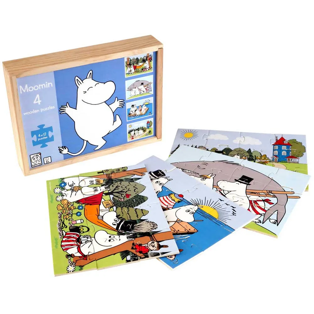 Moomin Wooden Puzzles in Box 4-set - Barbo Toys