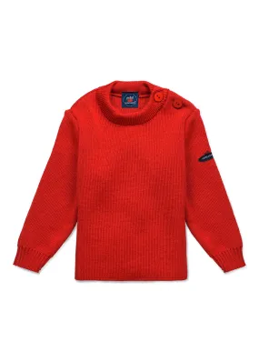 Moussaillon sailor jumper for babies - in blended wool (ROUGE)