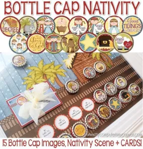 Nativity Bottle Cap Images {Scripture Advent} PRINTABLE