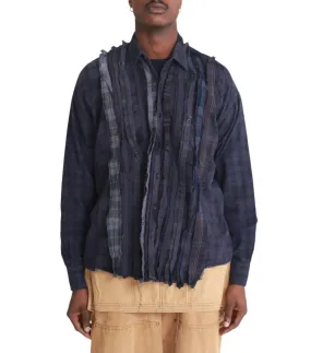 Needles Flannel Shirt Ribbon Wide Over Dye Purple