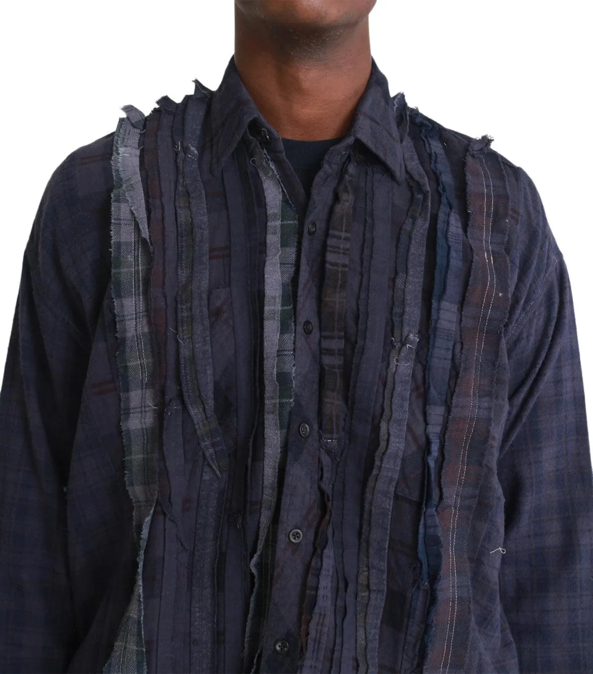 Needles Flannel Shirt Ribbon Wide Over Dye Purple