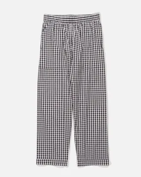 Night Pants Gauze Plaid - Black / White