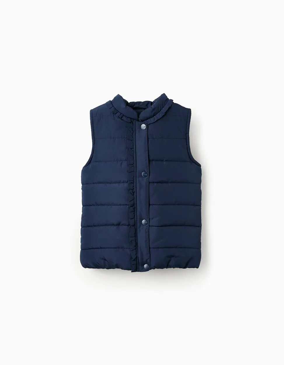 Padded Gilet with Polar Lining for Girls, Dark Blue