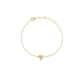 PAVE HEART 14k GOLD & DIAMOND BRACELET