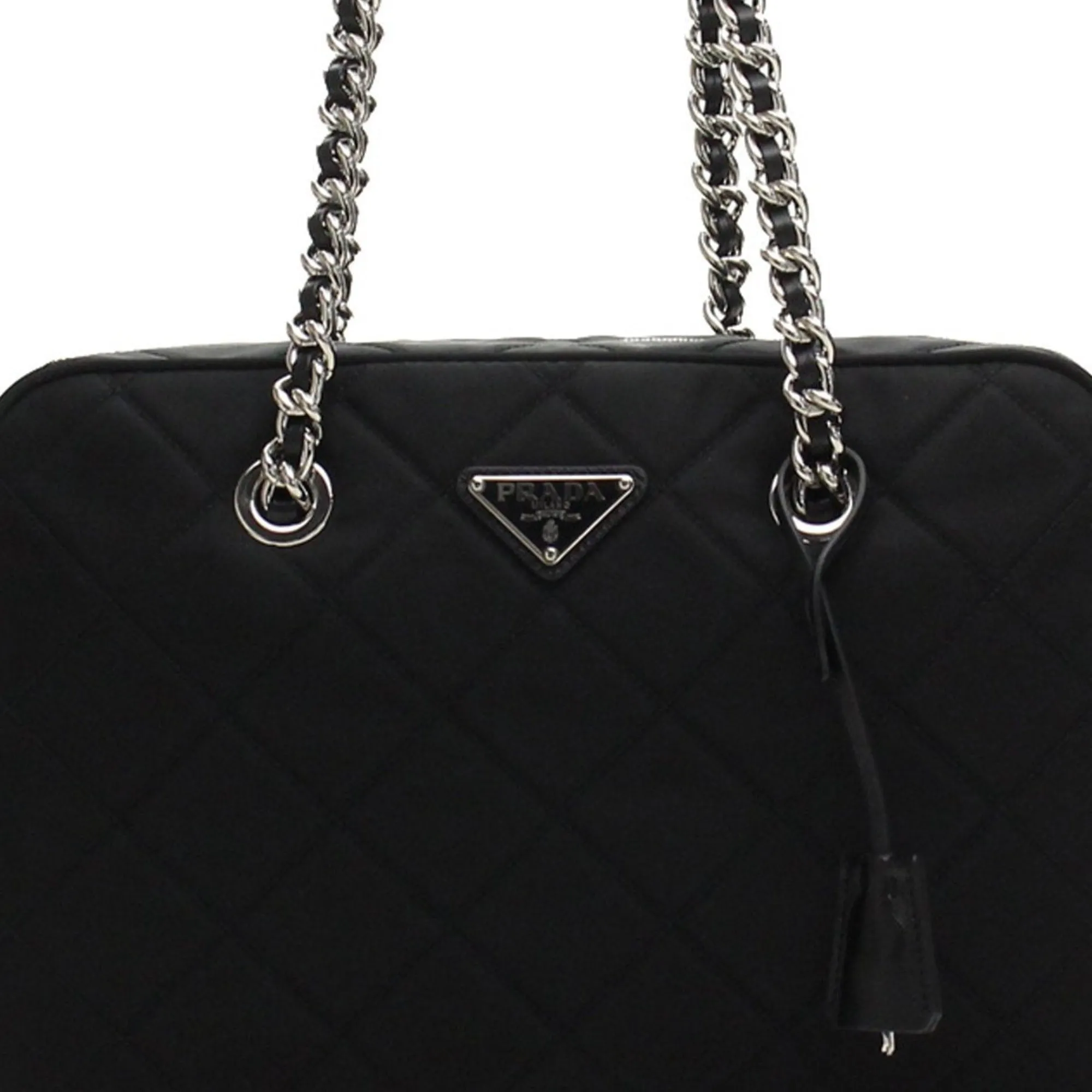 Prada Black Tessuto Nylon Quilted Shoulder Handbag