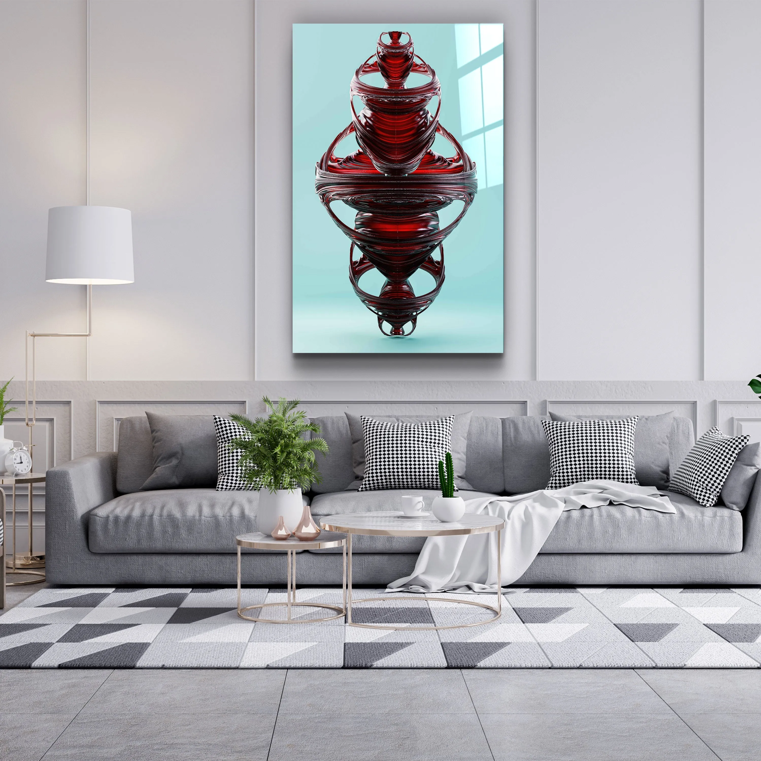 ・"Abstract Modern Design V2"・Designer's Collection Glass Wall Art