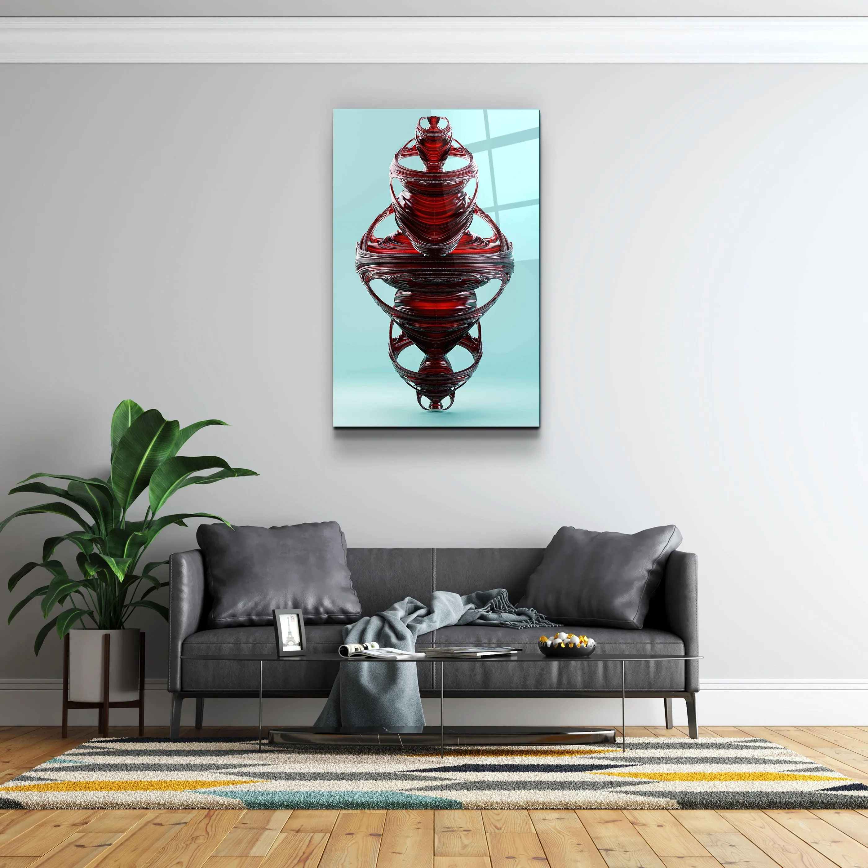 ・"Abstract Modern Design V2"・Designer's Collection Glass Wall Art