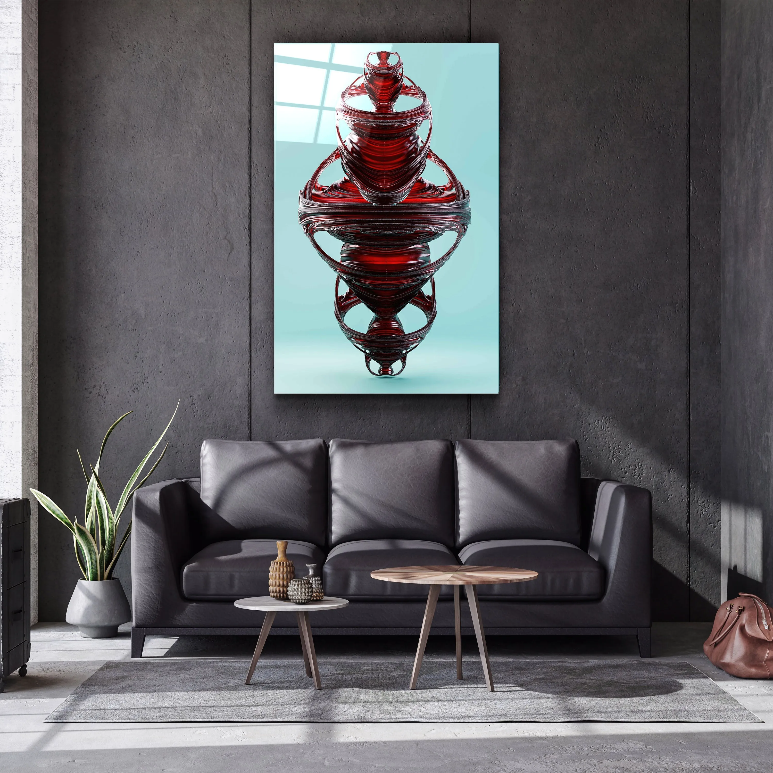 ・"Abstract Modern Design V2"・Designer's Collection Glass Wall Art