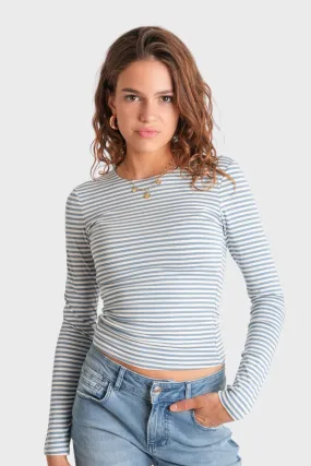 "Muse" top striped blue