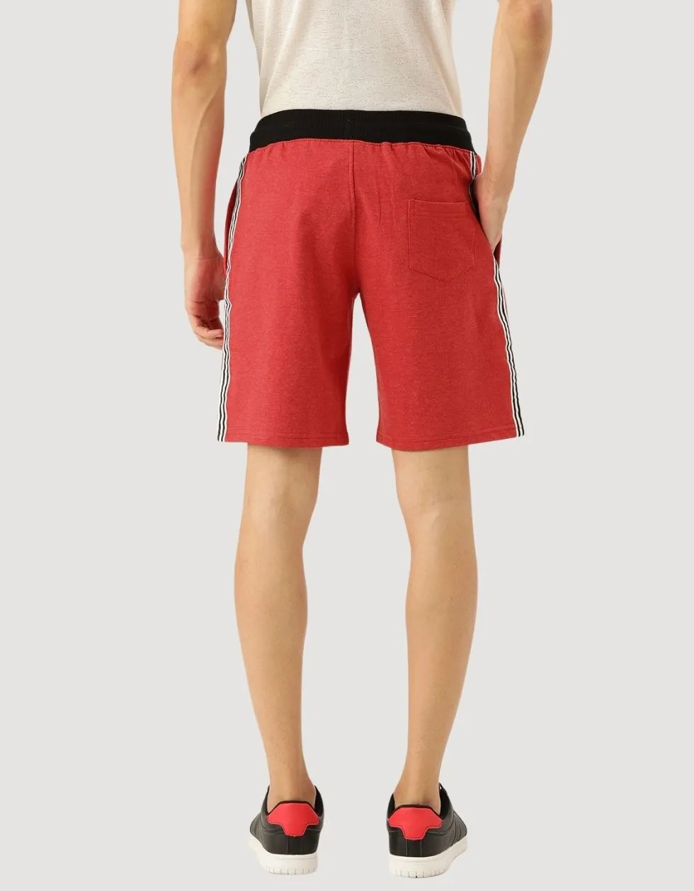 Red Regular Fit Solid Shorts