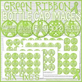 Ribbon Bottle Cap {GREEN} PRINTABLE