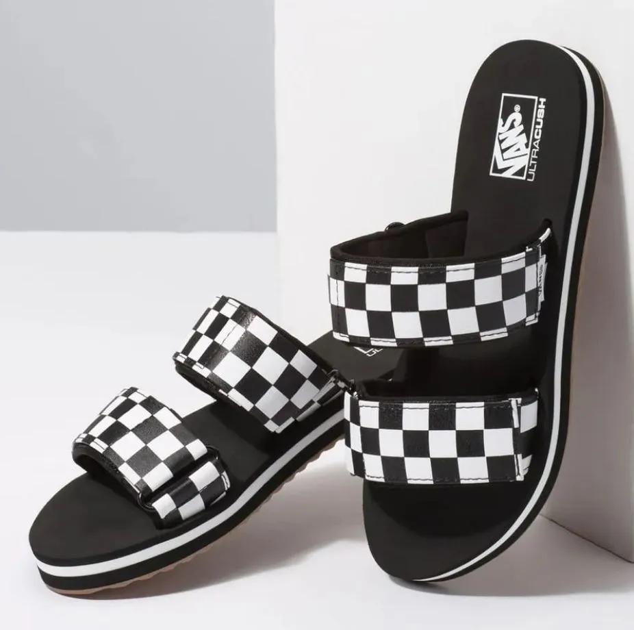 Sandalias Cayucas Slide Checkerboard Black/Marshmallow