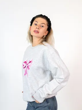 SATIN BOW (pink) SWEATSHIRT - GRÅ