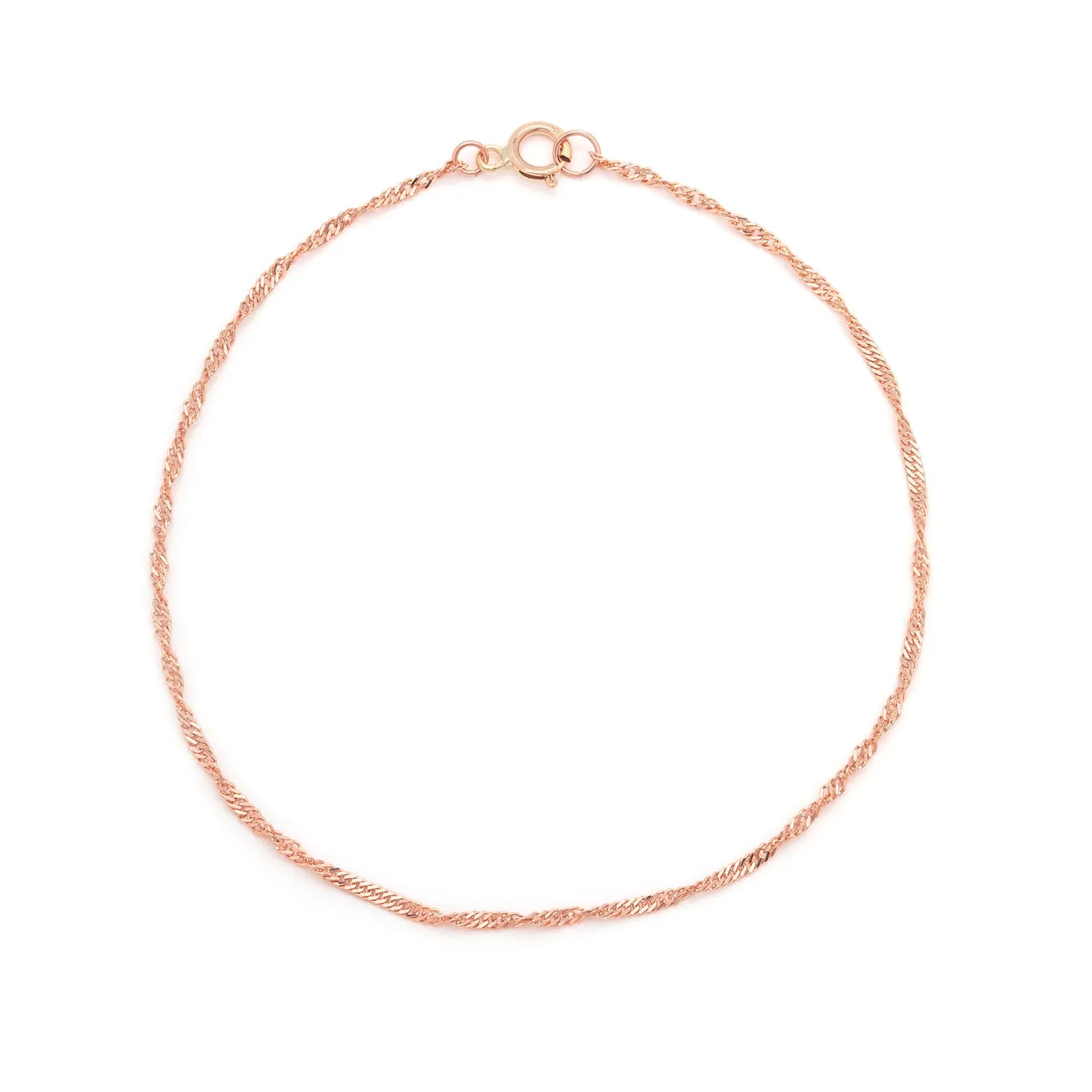 Singapore Chain Bracelet | Solid 14k Rosegold