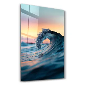 Small Wave in the Ocean | Glass Wall Art