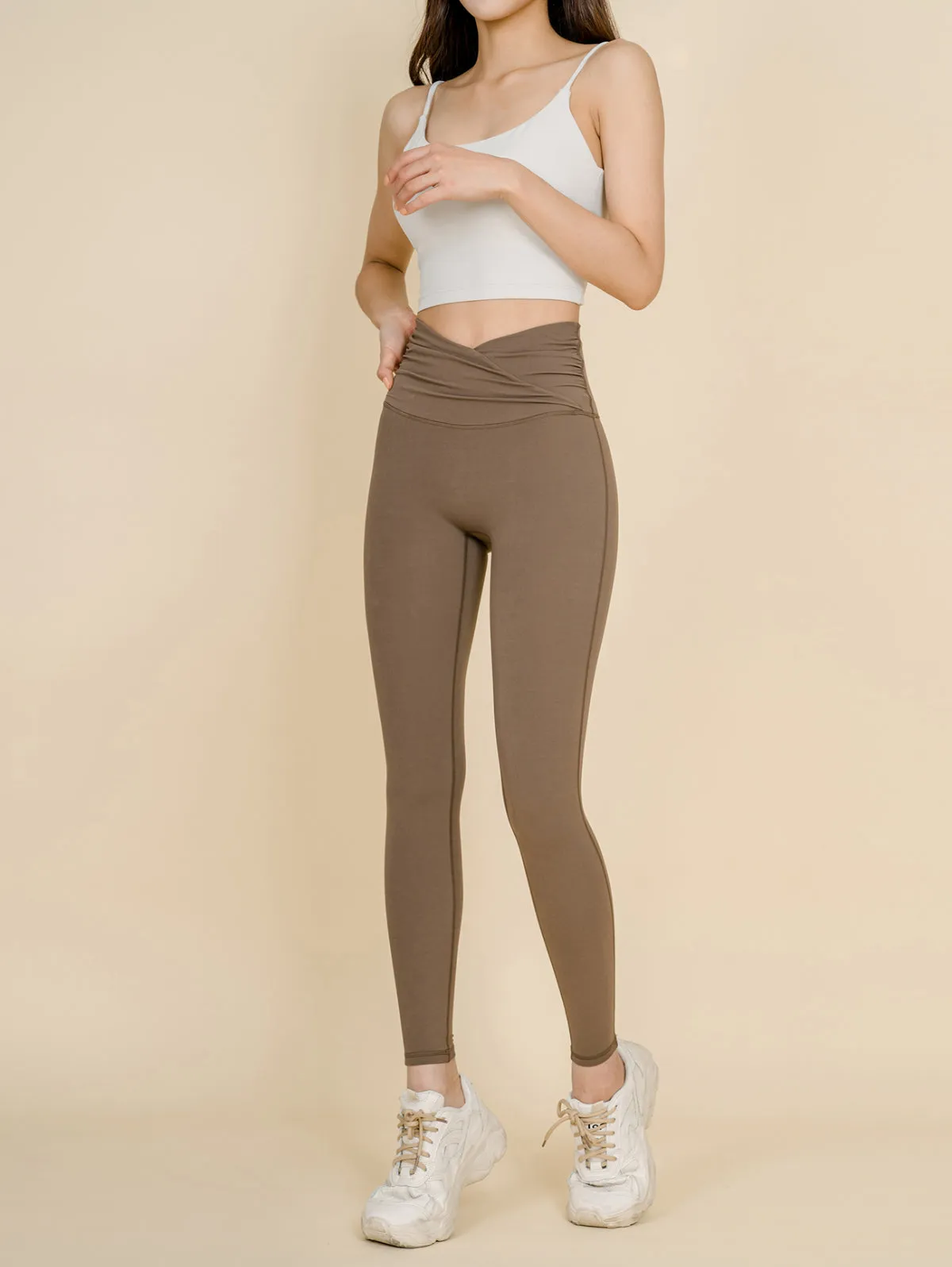 SS23 Grande Line -Best Seller Top 5- PT467 Cross shirring up leggings (Super high waist)