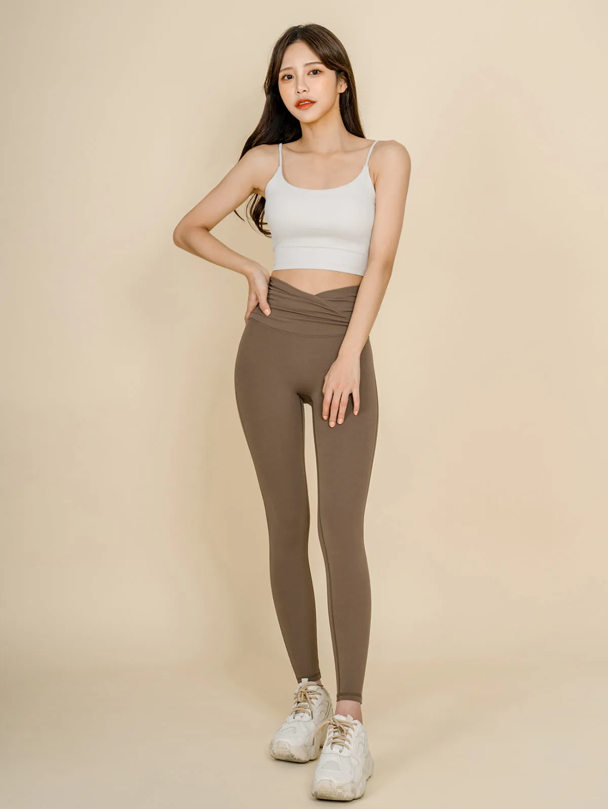 SS23 Grande Line -Best Seller Top 5- PT467 Cross shirring up leggings (Super high waist)