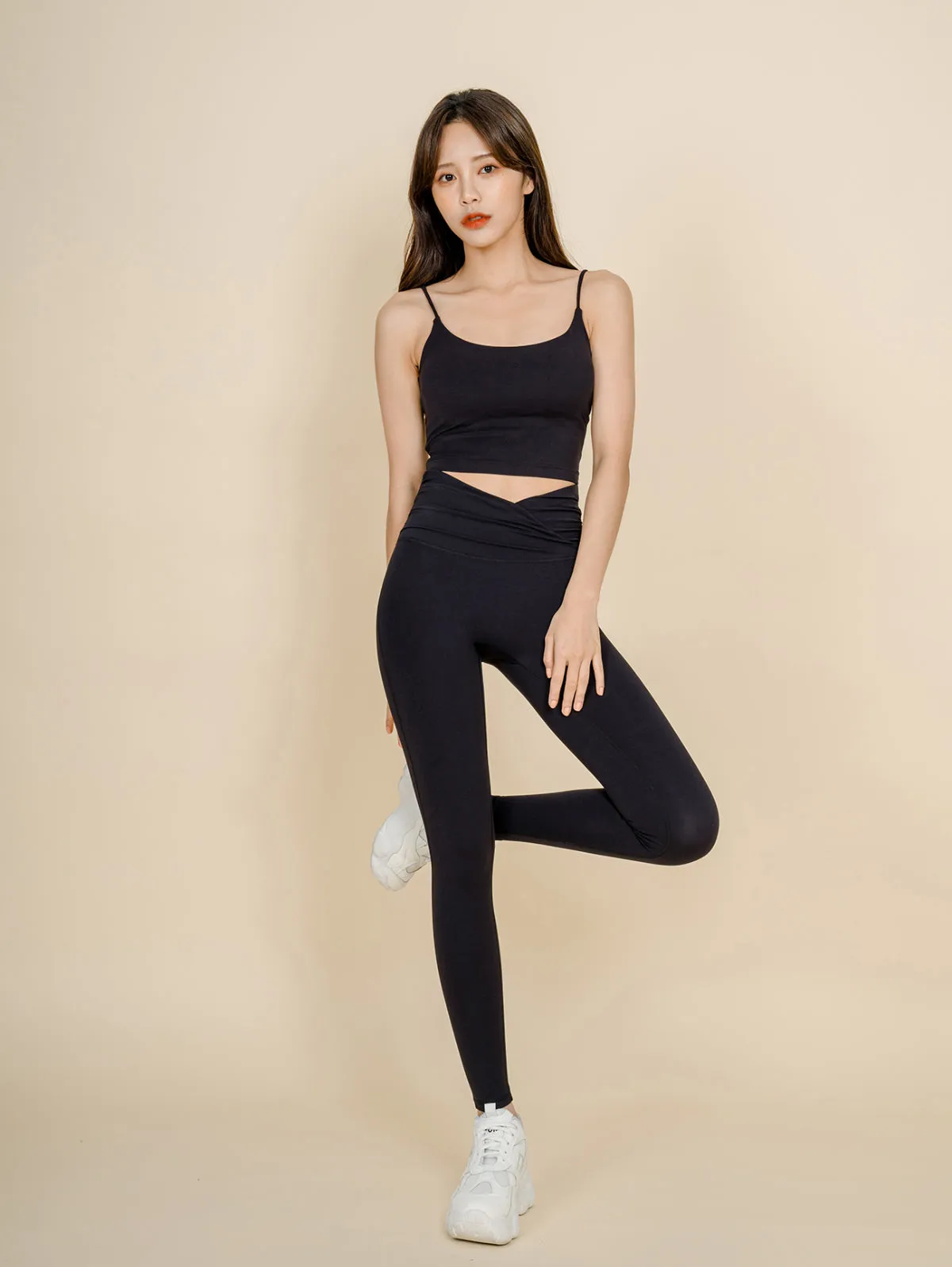 SS23 Grande Line -Best Seller Top 5- PT467 Cross shirring up leggings (Super high waist)