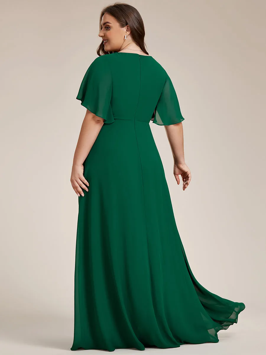 SYLVIA ELEGANT CHIFFON FLOATING SLEEVE DRESS