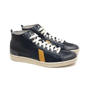 Tsagué Leather Navy Yellow Grey