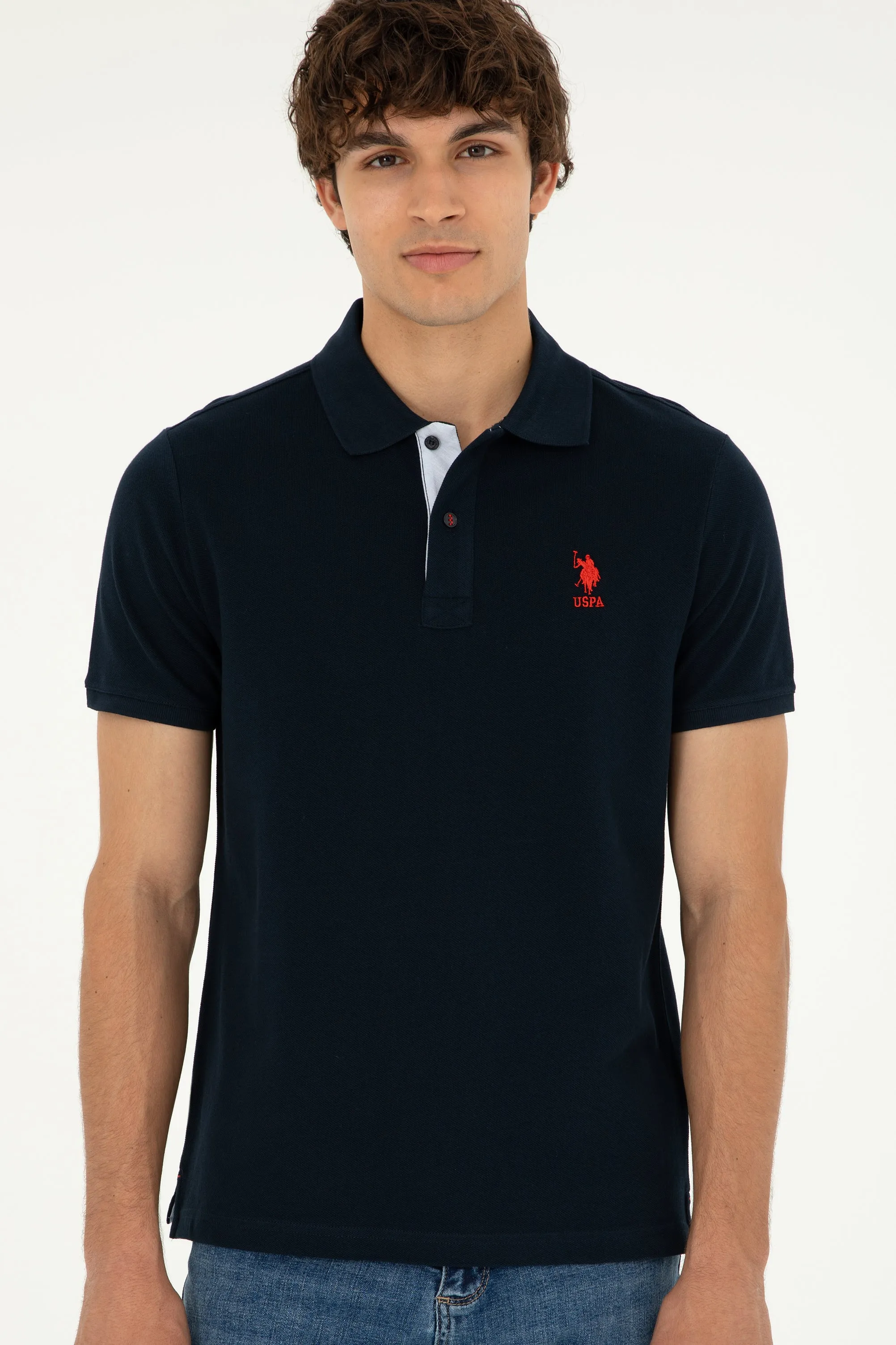 USPA Polo Shirt Men Dark Blue VR100 USPOM239 USPA LOGO US Polo Assn.