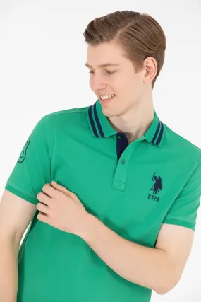 USPA Polo Shirt Men Green VR054 USPOM200 Big Pony Logo Number 3 US Polo Assn.