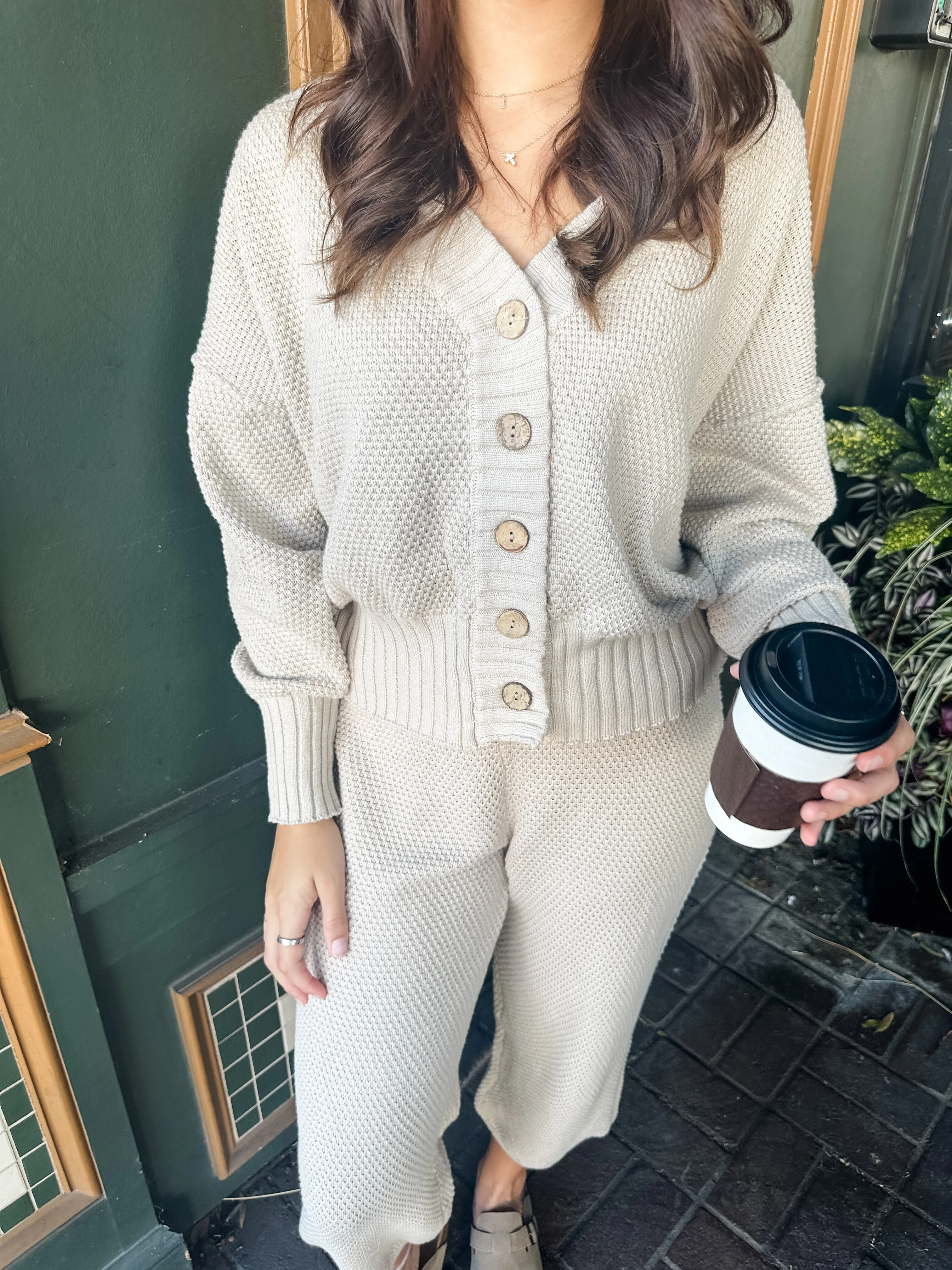 Waffle Knit Cardigan