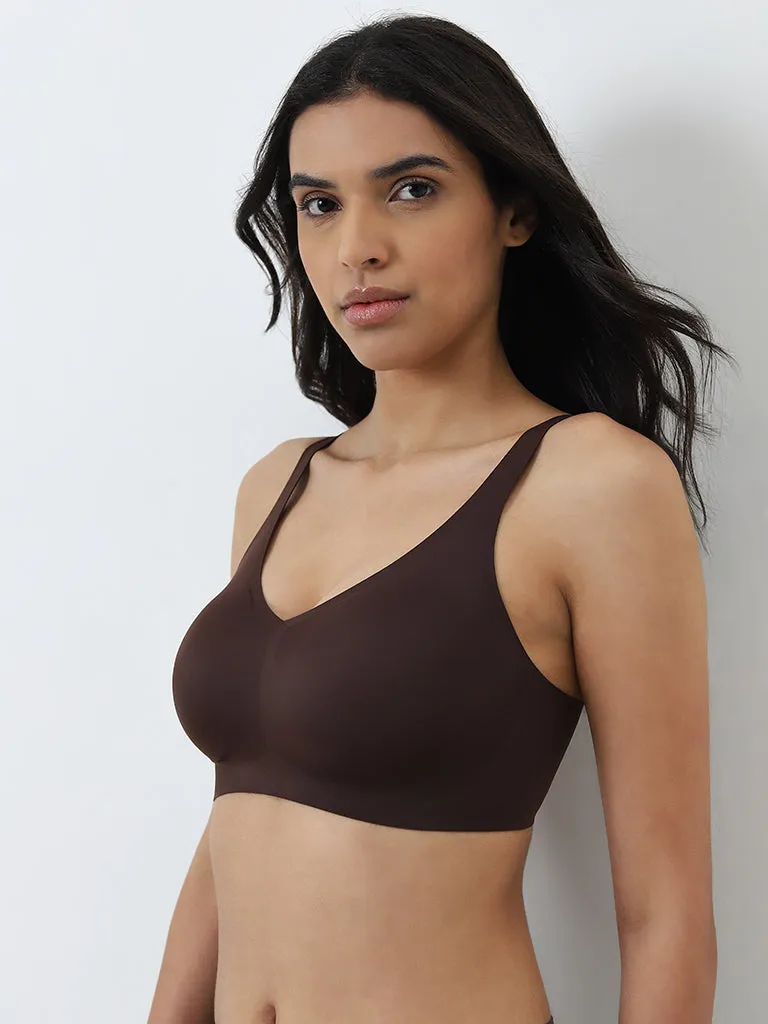 Wunderlove Dark Brown Padded Invisible Full Coverage Bra